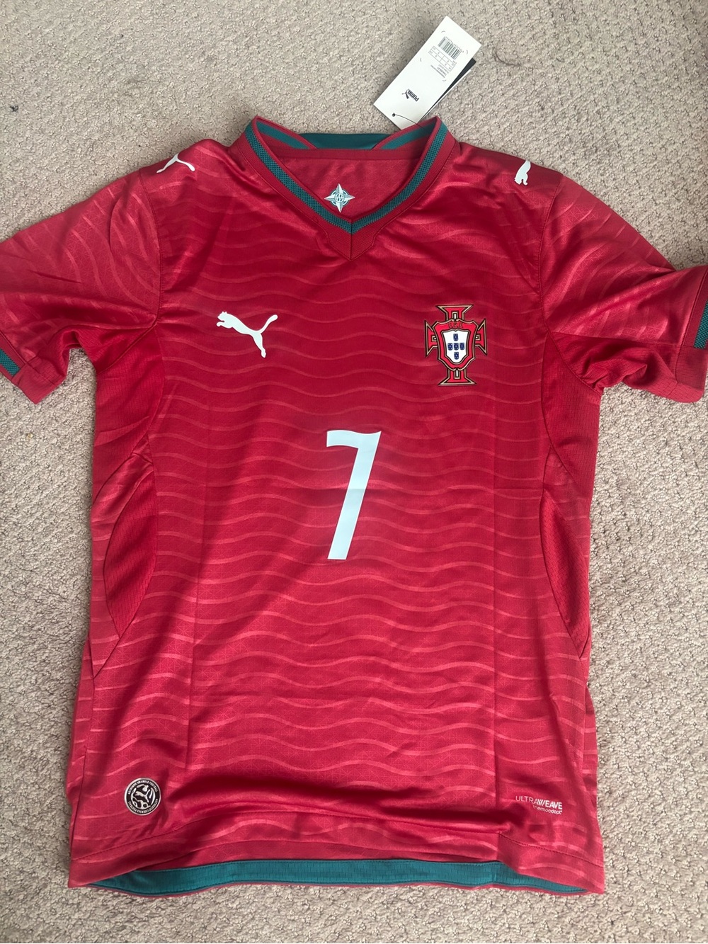 Puma Red and Green Portugal Soccer Jersey